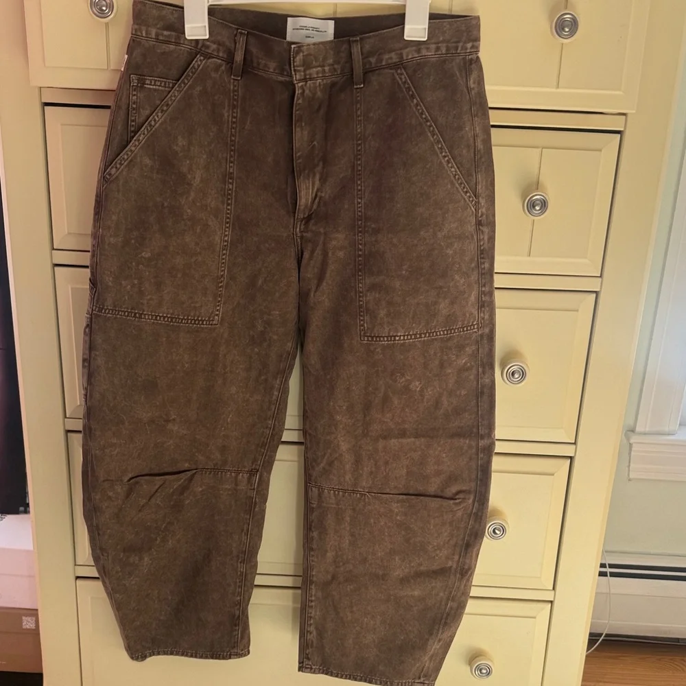 Citizens Of Humanity Dark Brown Barrel Cargo Pants - Picture 1 of 5
